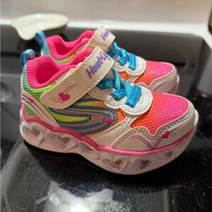 Skechers Heart Light Up Toddler Shoes - Pink and Blue